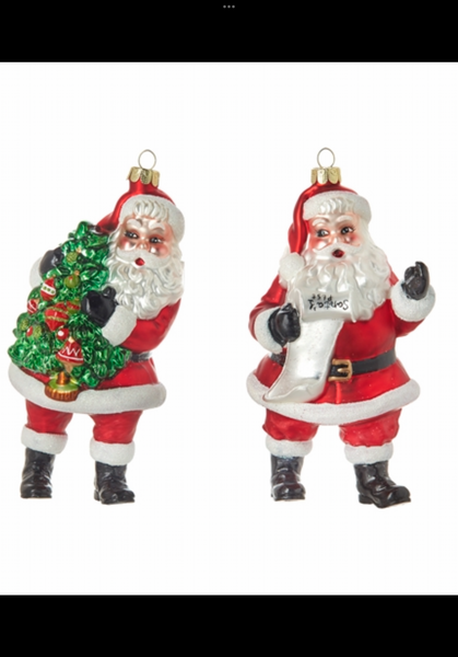 Raz Imports Santa Blown Glass Ornament