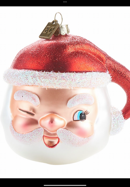 Raz Imports Winking Santa Blown Glass