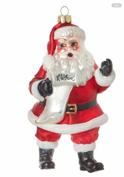 Raz Imports Santa Blown Glass Ornament