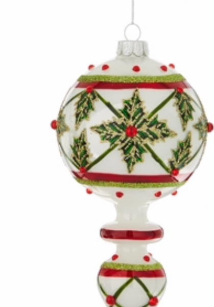 Raz Finials White Red Green