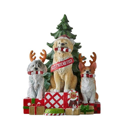 Raz Imports 10" Holiday Best In Show Dog Friends