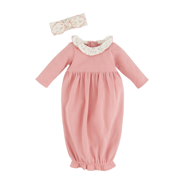 Mud Pie Dusty Pink Waffle Gown Set