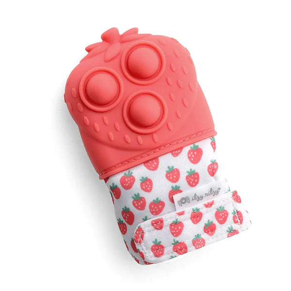 Itzy Ritzy * Itzy Mitt™ Silicone Teething Mitts - Strawberry