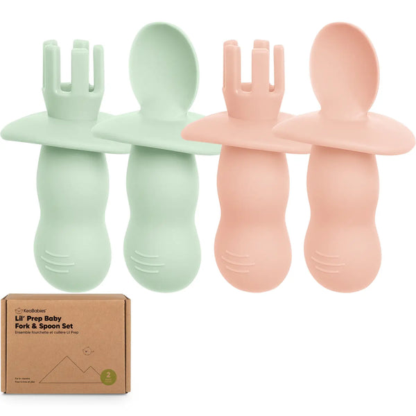 Keababies 4-Pack Prep Silicone Baby Spoons & Forks Mellow