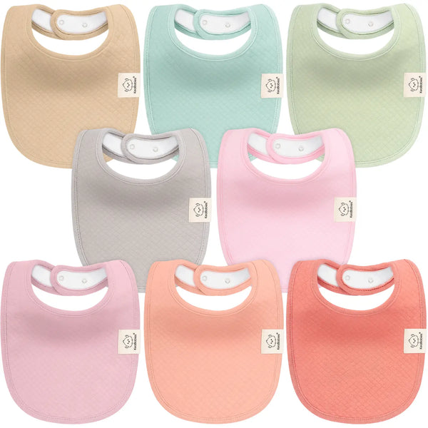 KeaBabies 8-Pack Quin Baby Bibs For Drooling / Teething Muted Pastel