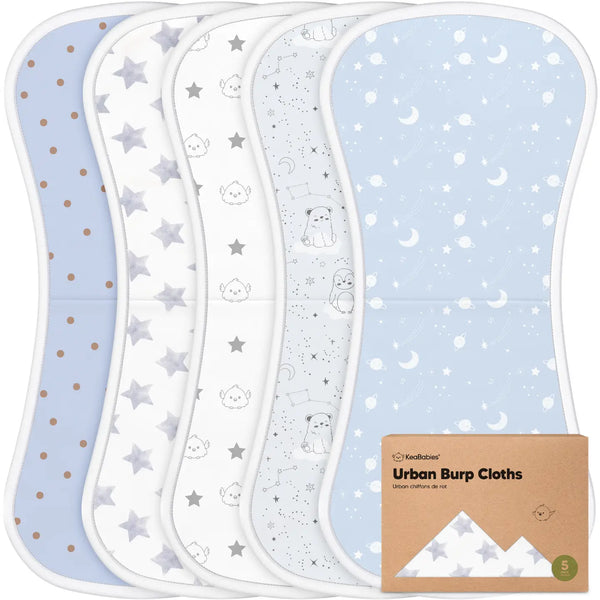 KeaBabies 5-Pack Urban Burp Cloths Constellation