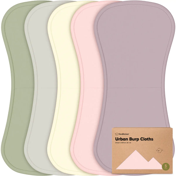 KeaBabies 5-Pack Urban Burp Cloths - Embrace