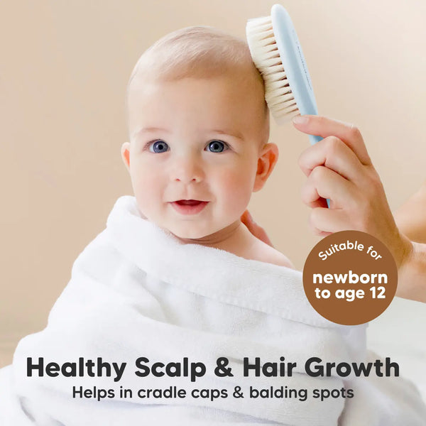 KeaBabies Baby Hair Brush and Comb Set -Frost