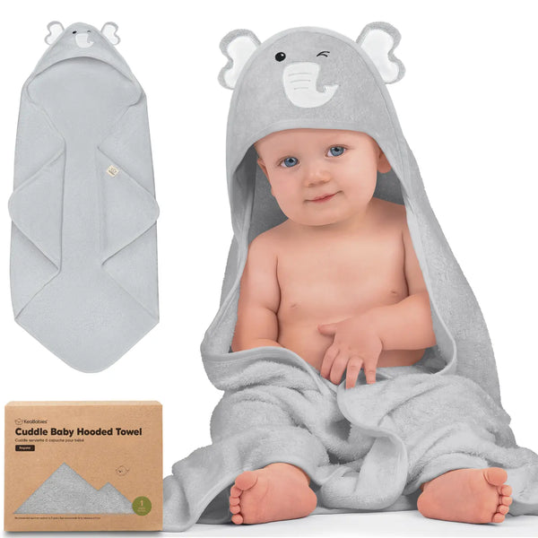 KeaBabies Cuddle Baby Hooded Towel - Elephant