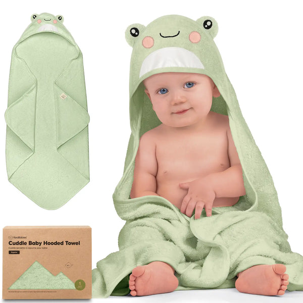 KeaBabies Cuddle Baby Hooded Towel - Frog