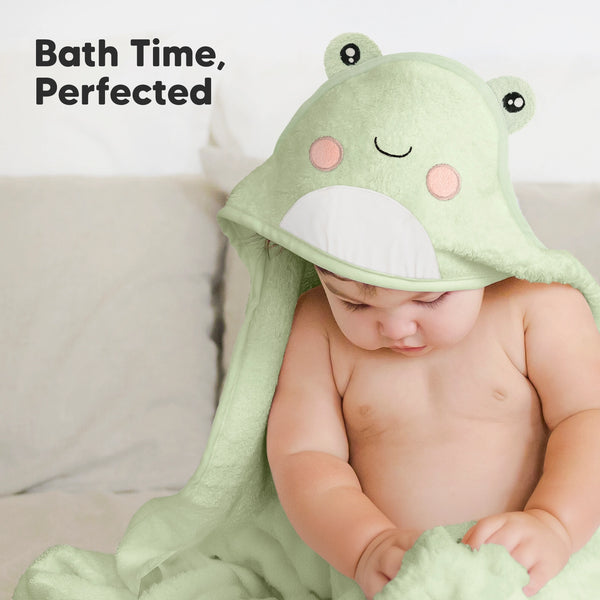 KeaBabies Cuddle Baby Hooded Towel - Frog