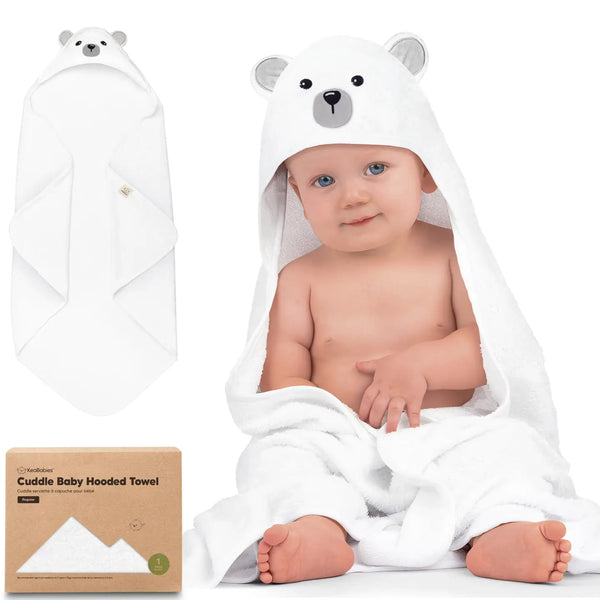 KeaBabies Cuddle Baby Hooded Towel - Polar