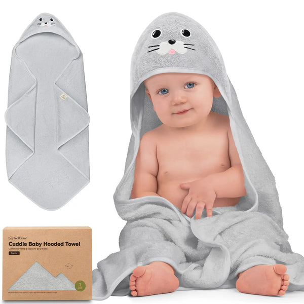 KeaBabies Cuddle Baby Hooded Towel - Seal