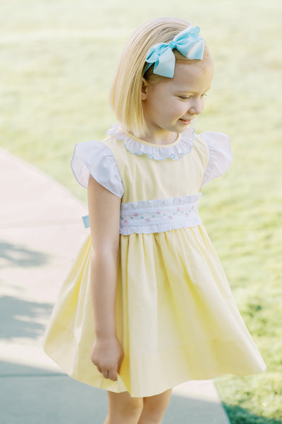 The Proper Peony Classic Ruthie Girl Dress -Yellow